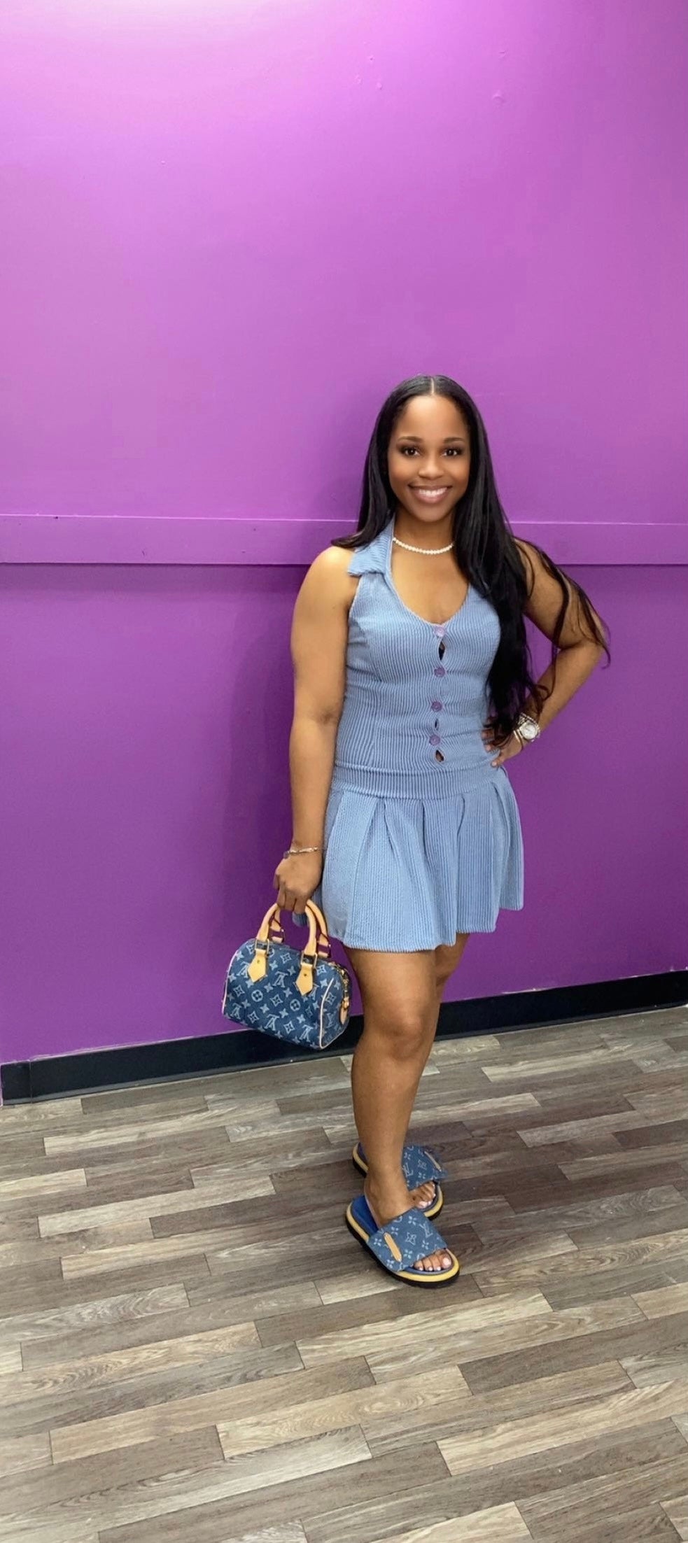 Bianca Romper Blue