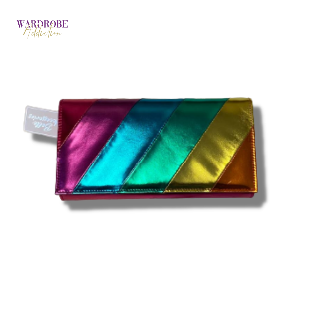 Somewhere Over The Rainbow Metallic Clutch